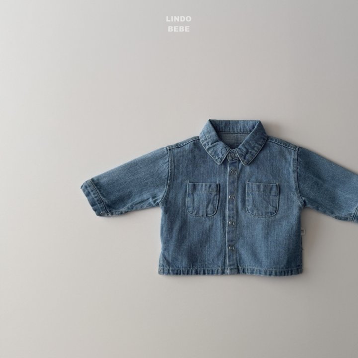 Lindo - Korean Baby Fashion - #babyoutfit - Bebe Denim Shirt - 6