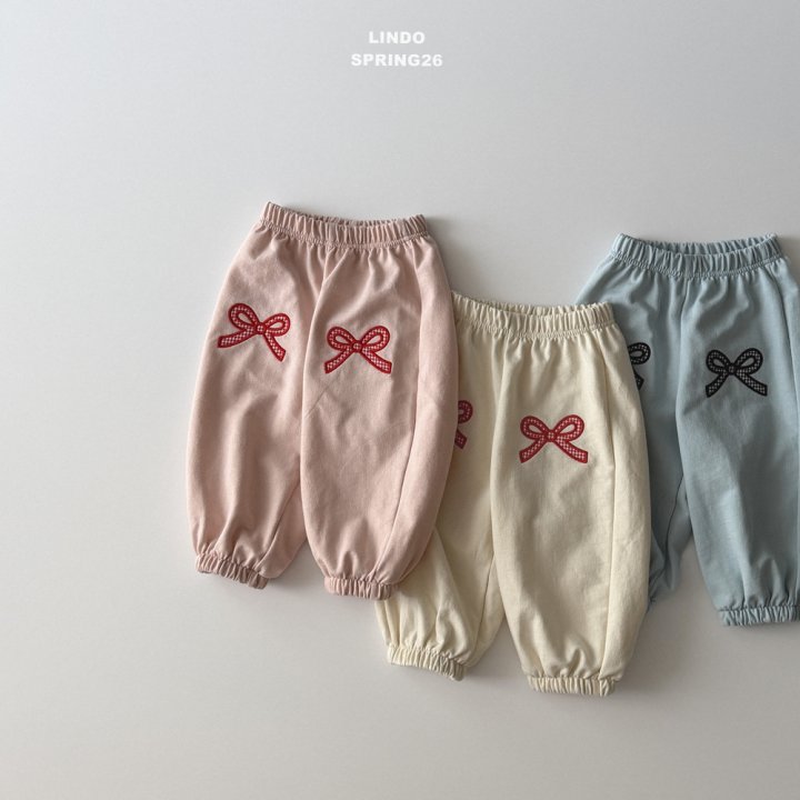 Lindo - Korean Baby Fashion - #babywear - Check Ribbon Jogger Pants - 2