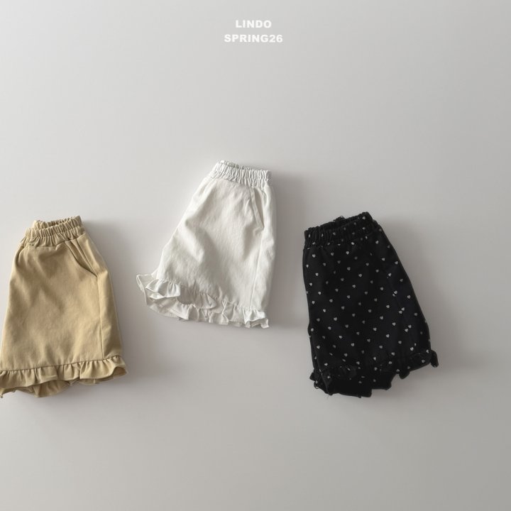 Lindo - Korean Baby Fashion - #onlinebabyshop - Hem Frill Shorts (Black Heart) - 10