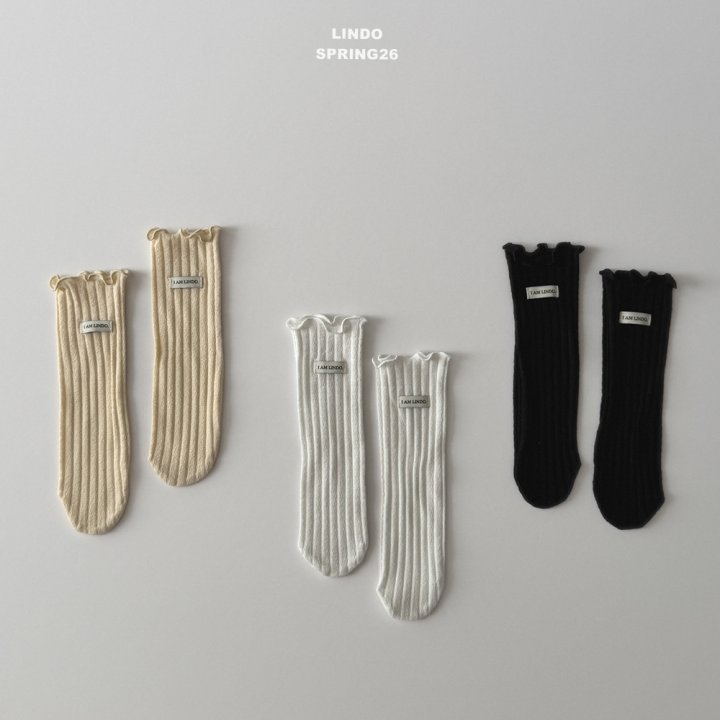 Lindo - Korean Baby Fashion - #onlinebabyshop - Rib Label Socks - 9