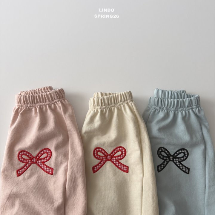 Lindo - Korean Baby Fashion - #smilingbaby - Check Ribbon Jogger Pants - 5