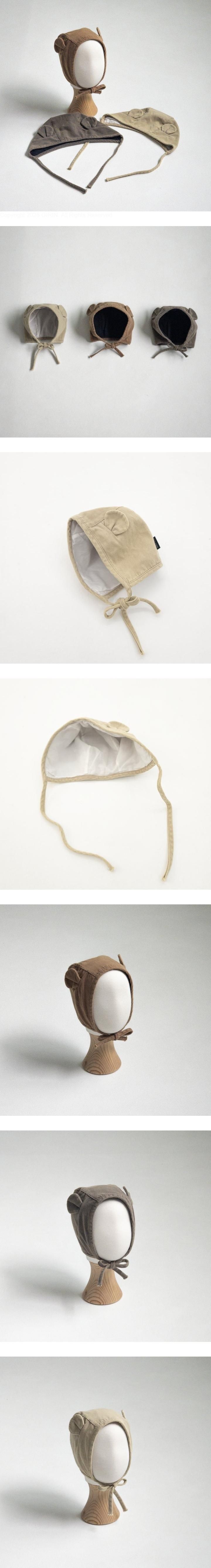 Little Hat - Korean Baby Fashion - #babyootd - Washed Bear Bonnet
