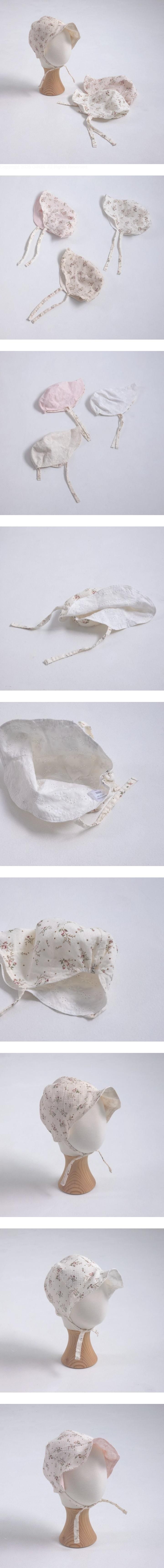 Little Hat - Korean Baby Fashion - #babyootd - Flora Reversible Baby Bonnet