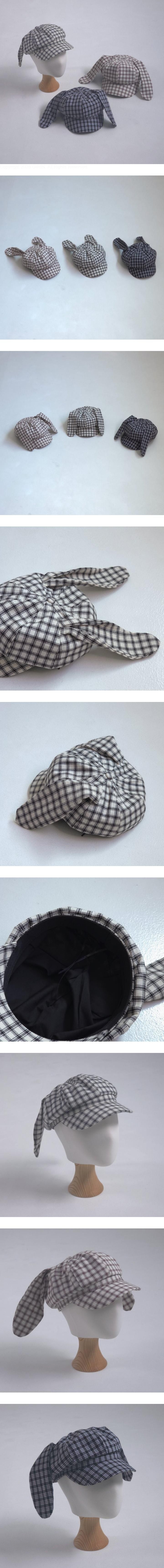 Little Hat - Korean Children Fashion - #childrensboutique - Check Rabbit Newsboy Cap