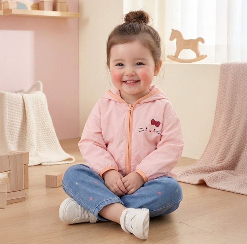 Little Rabbit - Korean Children Fashion - #fashionkids - Meow Hooded Windbreaker - 2