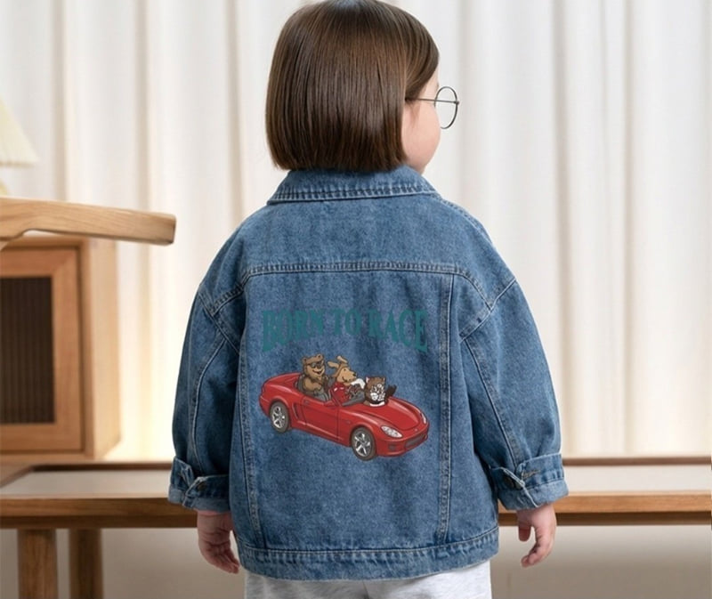 Little Rabbit - Korean Children Fashion - #kidsstore - Red Car Denim Jacket - 7