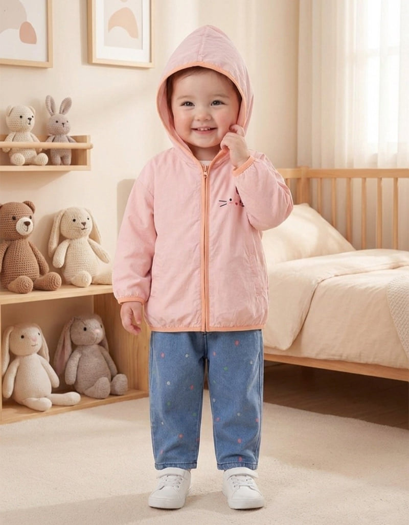 Little Rabbit - Korean Children Fashion - #kidzfashiontrend - Meow Hooded Windbreaker - 5