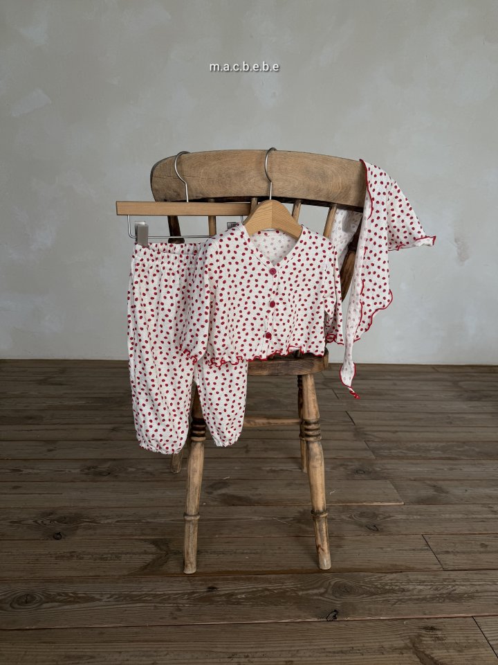 Mac - Korean Baby Fashion - #babyboutique - Spring Strawberry Set (Pants+Cardigan+Scarf) - 5