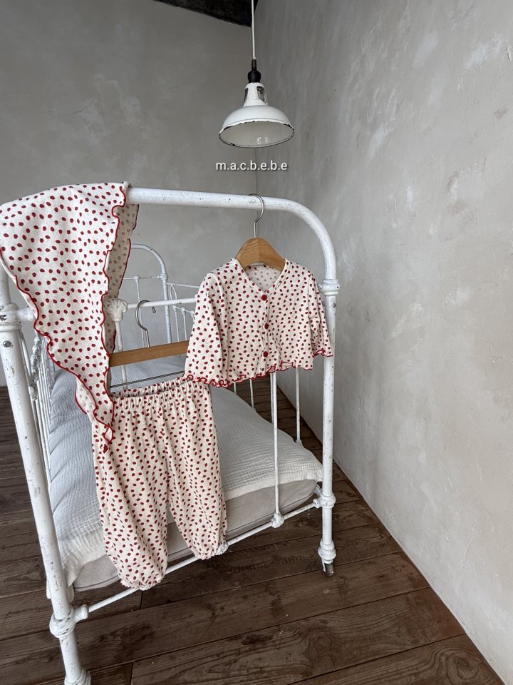 Mac - Korean Baby Fashion - #babyboutiqueclothing - Spring Strawberry Set (Pants+Cardigan+Scarf) - 6