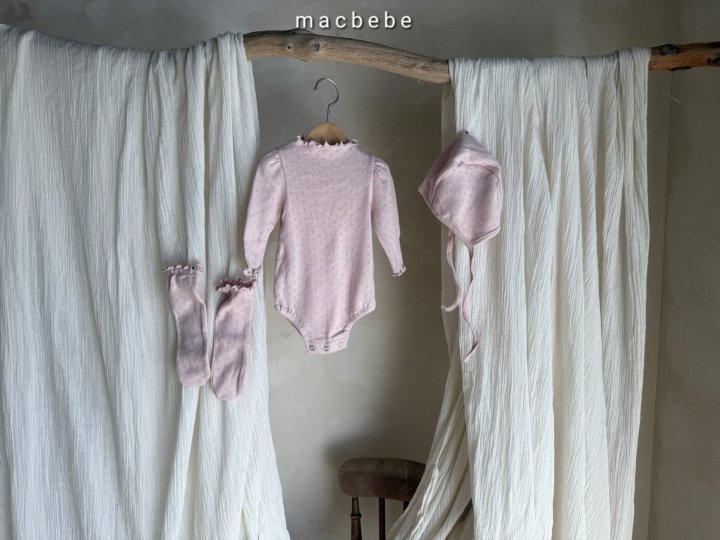 Mac - Korean Baby Fashion - #babyfashion - Eyelet Set (Bonnet+Suit+Socks) - 11