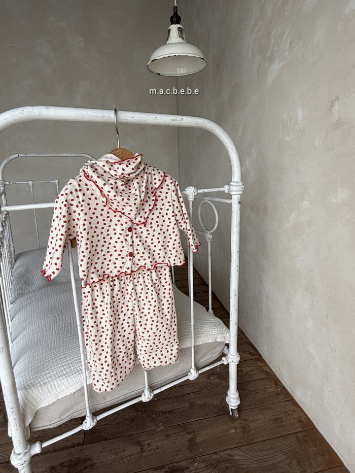 Mac - Korean Baby Fashion - #babyfashion - Spring Strawberry Set (Pants+Cardigan+Scarf) - 8