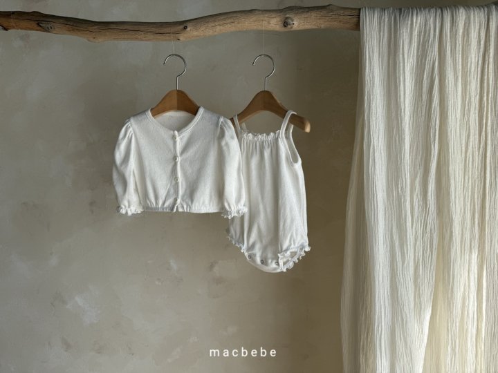 Mac - Korean Baby Fashion - #babyoutfit - Heart Eyelet Cardigan Set - 9
