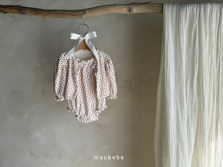 Mac - Korean Baby Fashion - #babywear - Strawberry Eyelet Cardigan Set - 9