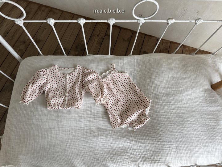 Mac - Korean Baby Fashion - #onlinebabyboutique - Strawberry Eyelet Cardigan Set - 10