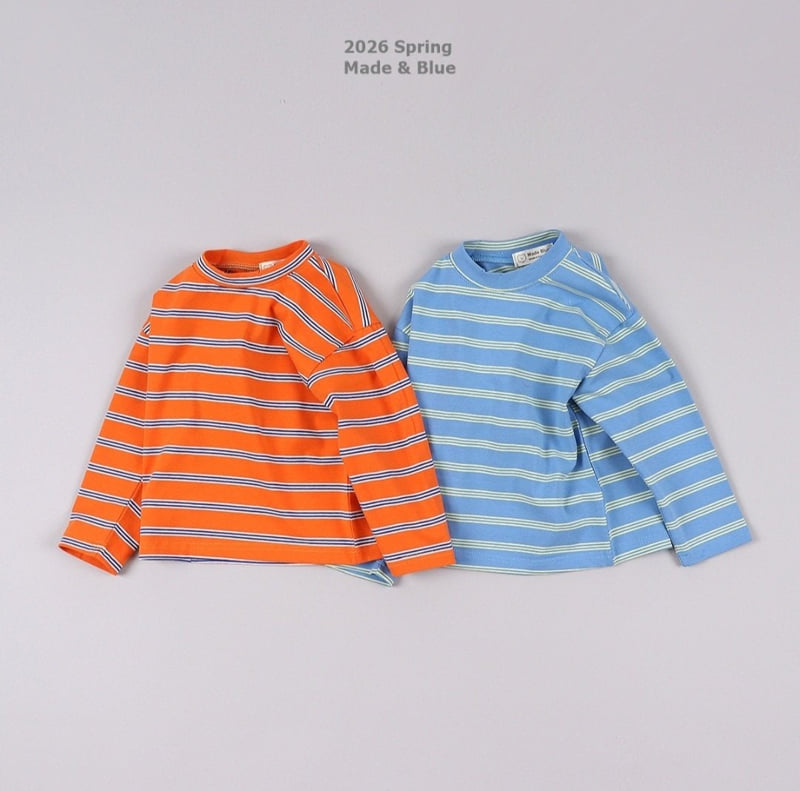 Made Blue - Korean Children Fashion - #Kfashion4kids - Merry Stripe Tee - 2