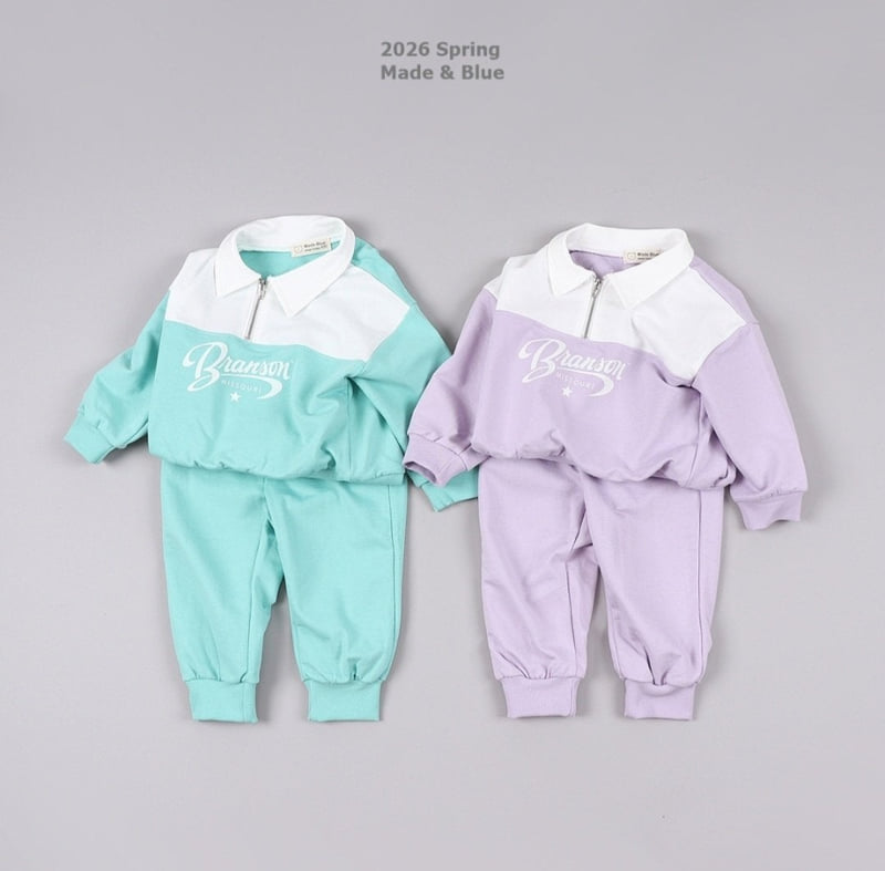 Made Blue - Korean Children Fashion - #childrensboutique - Zipper Y Top Bottom Set