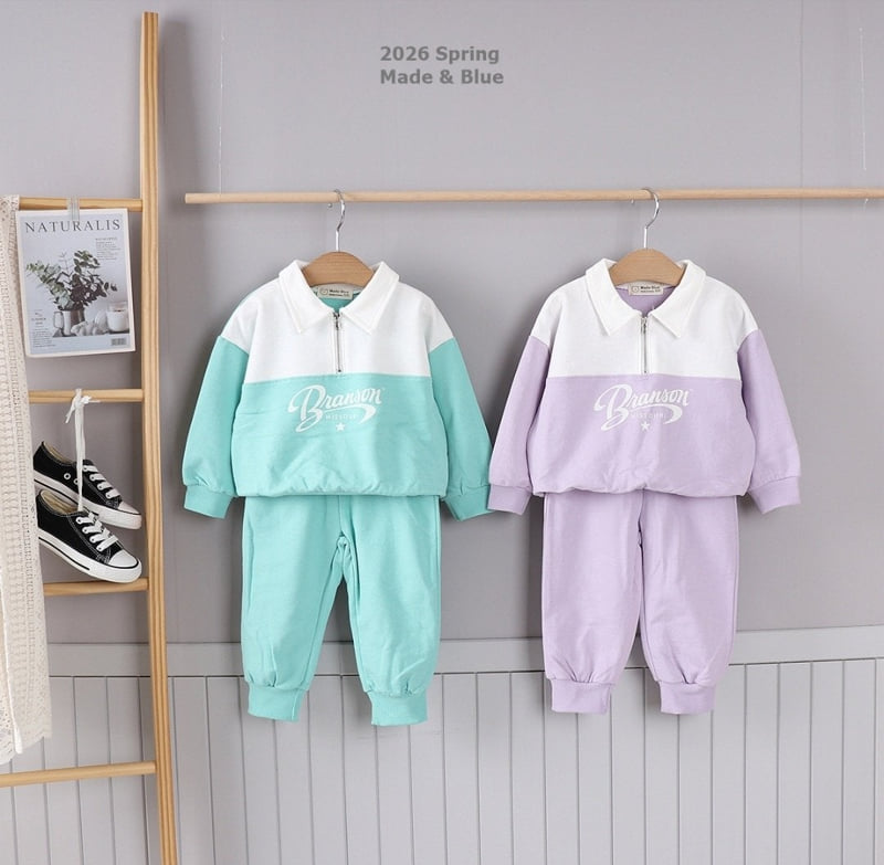 Made Blue - Korean Children Fashion - #discoveringself - Zipper Y Top Bottom Set - 3