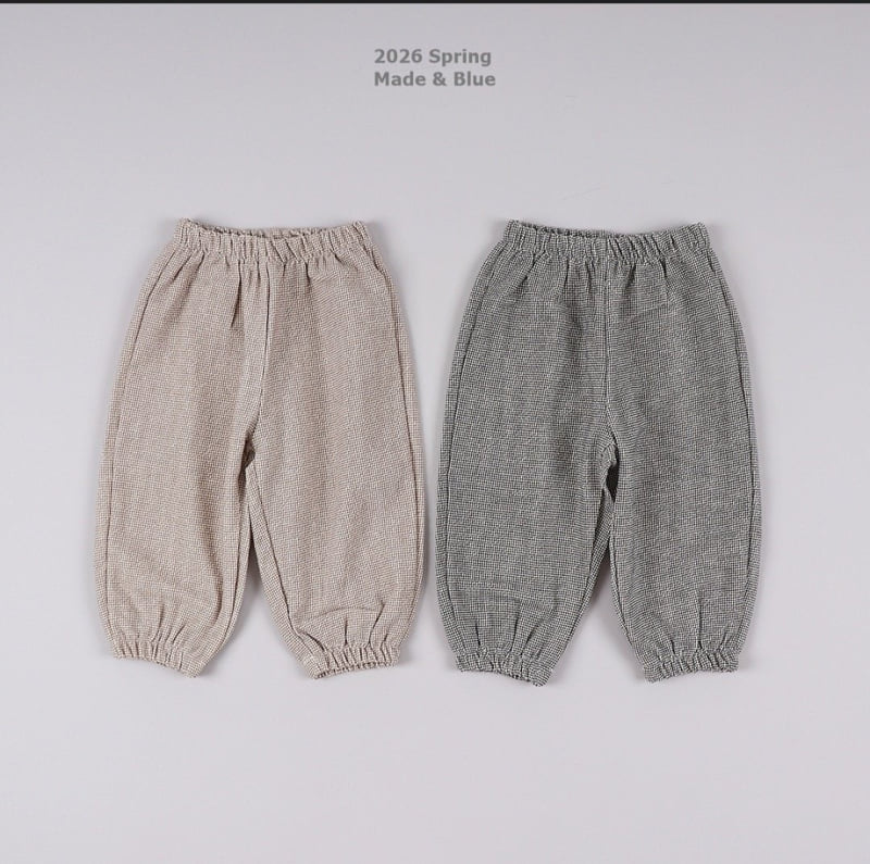 Gingham Jogger Pants by Made Blue for Child - view 3