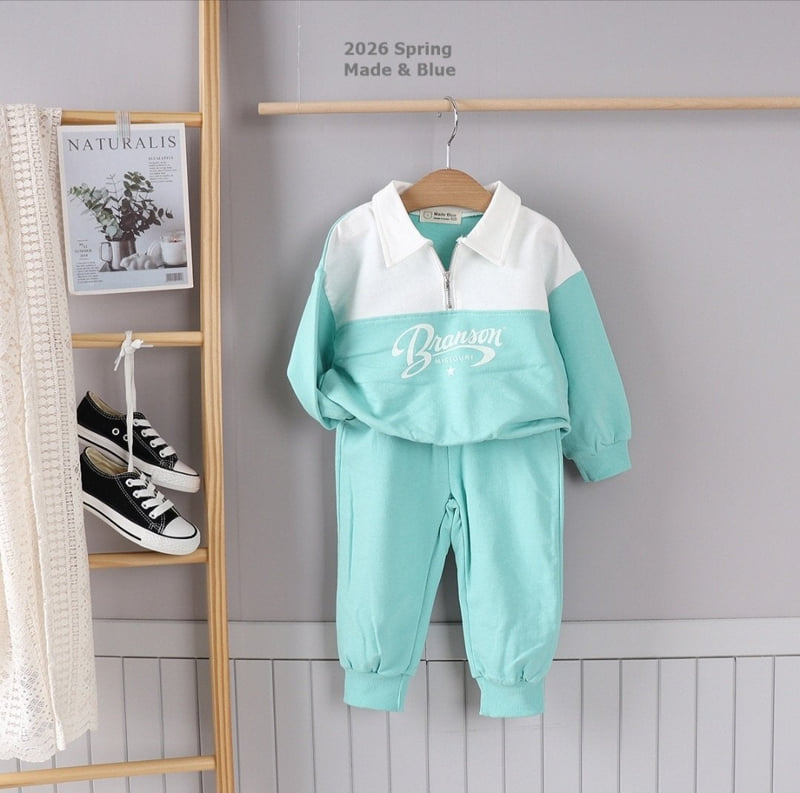Made Blue - Korean Children Fashion - #discoveringself - Zipper Y Top Bottom Set - 4