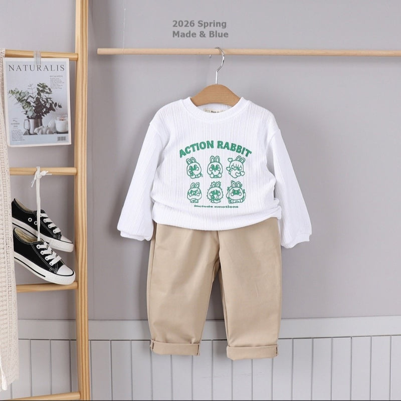 Made Blue - Korean Children Fashion - #fashionkids - Action Rabbit Tee - 5
