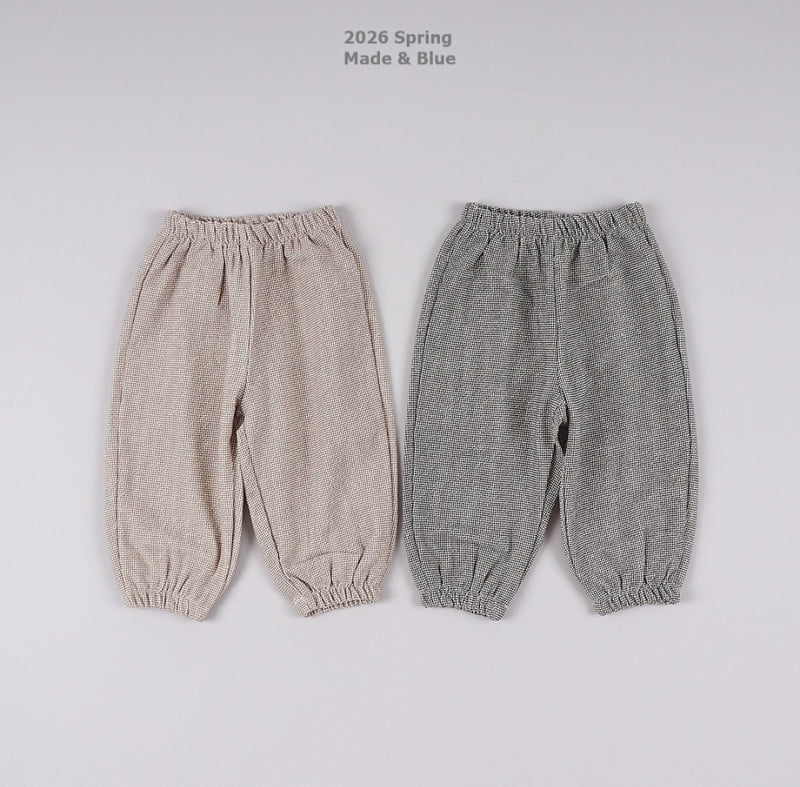 Gingham Jogger Pants by Made Blue for Child - view 4