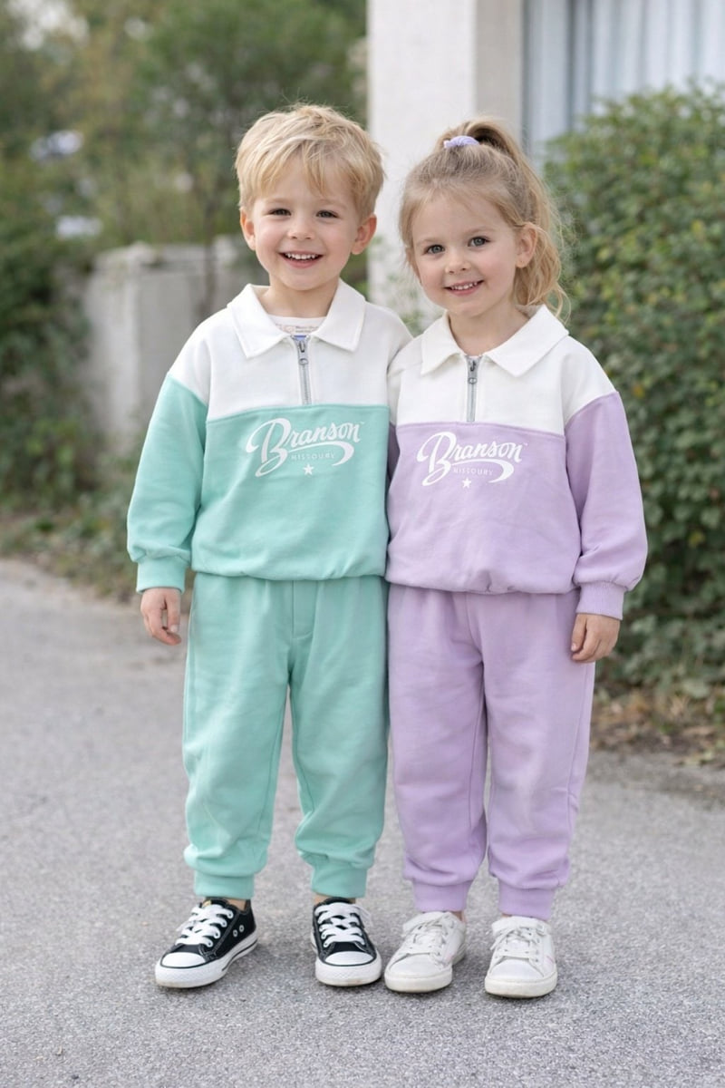 Made Blue - Korean Children Fashion - #kidsshorts - Zipper Y Top Bottom Set - 5