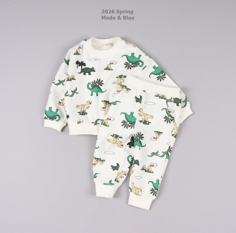 Made Blue - Korean Children Fashion - #kidsshorts - Dino Set - 2