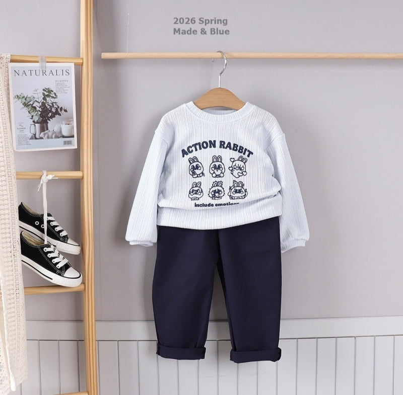 Made Blue - Korean Children Fashion - #kidsshorts - Action Rabbit Tee - 6