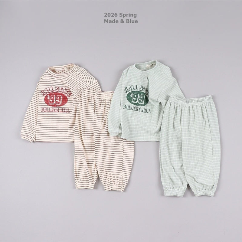 Made Blue - Korean Children Fashion - #kidsstore - 99 Ribbed Set - 2