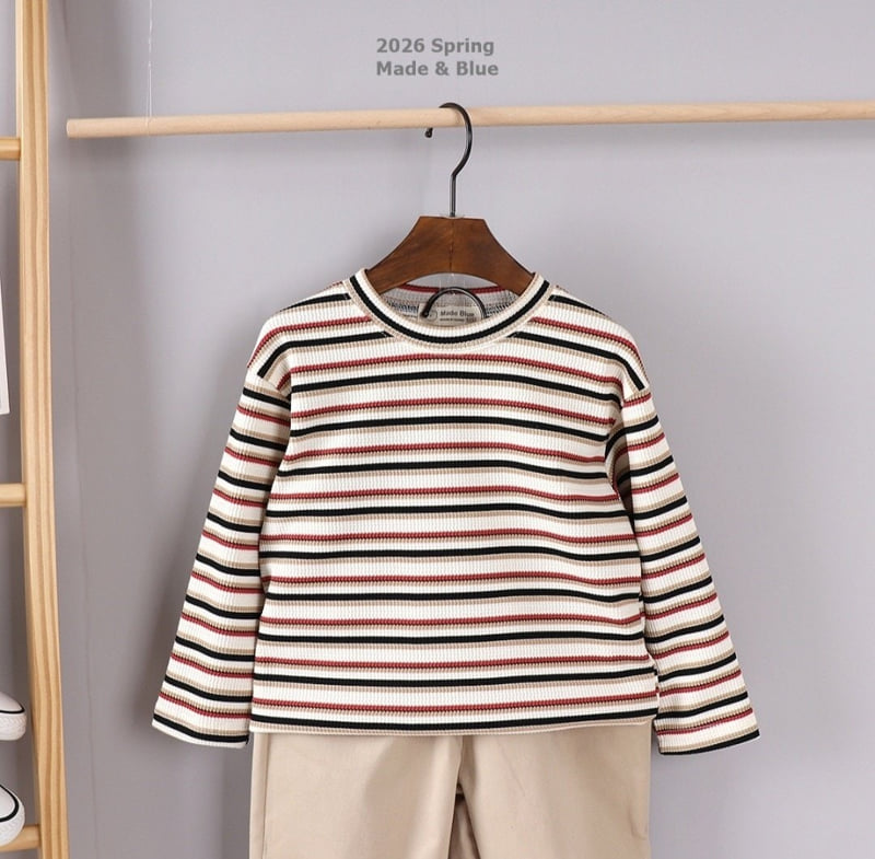 Made Blue - Korean Children Fashion - #magicofchildhood - Kling Stripe Tee - 4