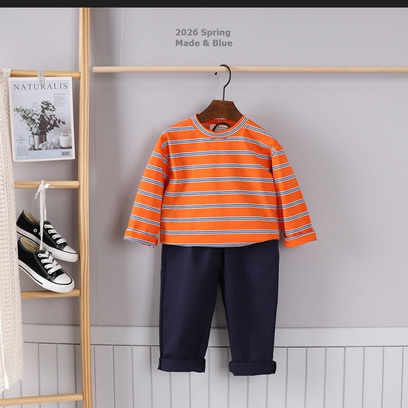 Made Blue - Korean Children Fashion - #prettylittlegirls - Merry Stripe Tee - 6