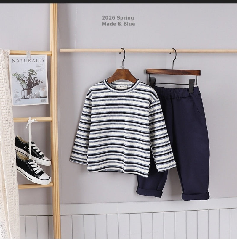 Made Blue - Korean Children Fashion - #prettylittlegirls - Kling Stripe Tee - 5