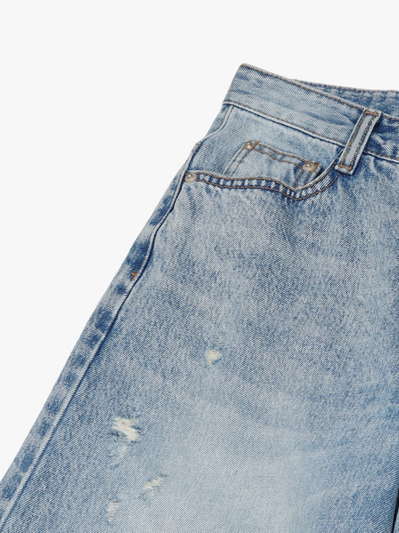 Made - Korean Women Fashion - #romanticstyle - Dist Denim Pants - 6