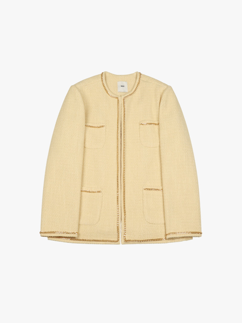 Made - Korean Women Fashion - #vintagekidsstyle - Corn Tweed Jacket - 8
