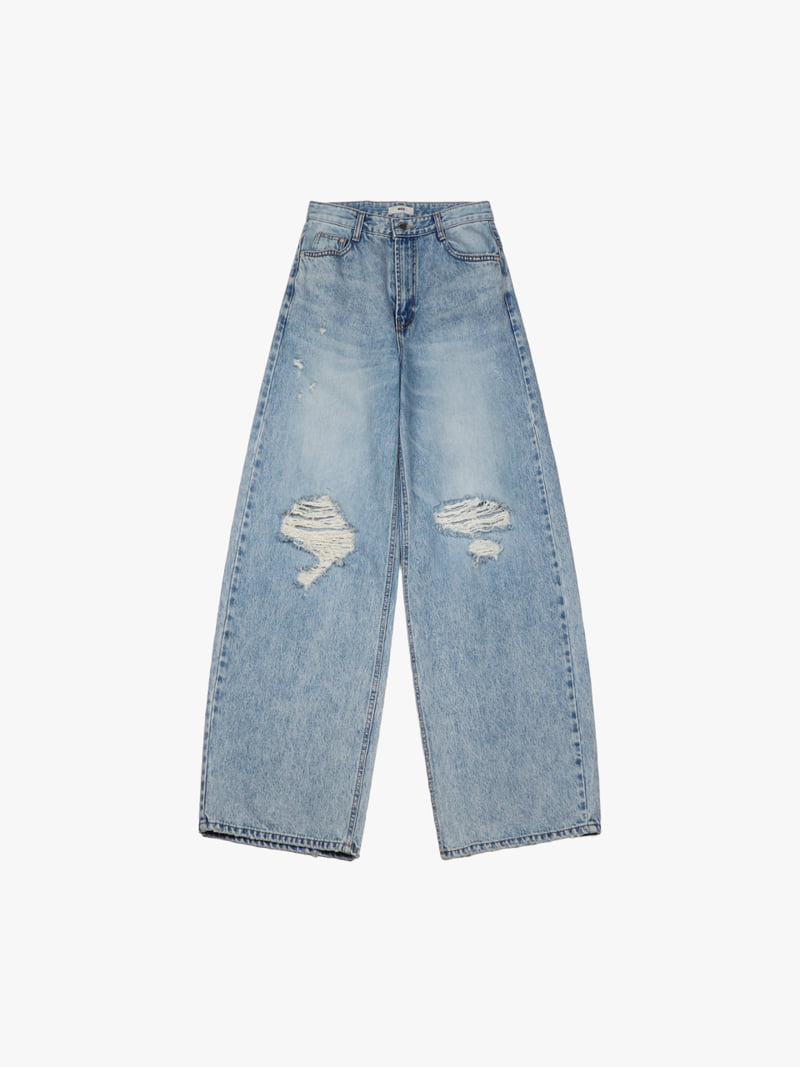 Made - Korean Women Fashion - #vintagekidsstyle - Dist Denim Pants - 3
