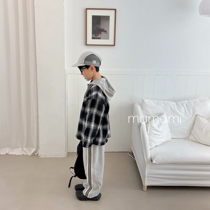 Mamami - Korean Children Fashion - #childrensboutique - Spring Check Hooded Jumper - 4