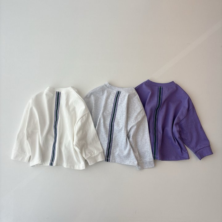 Mamami - Korean Children Fashion - #toddlerclothing - Back Line Tape Tee