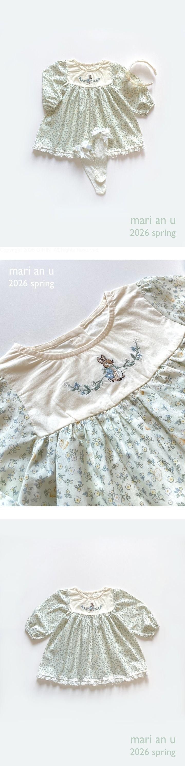 Mari An U - Korean Children Fashion - #childrensboutique - Embroidered One-piece