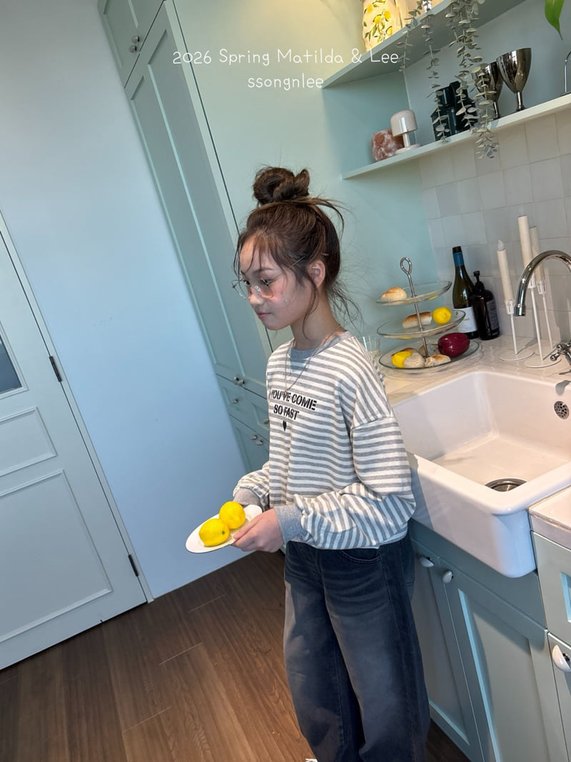 Matilda & Lee - Korean Children Fashion - #Kfashion4kids - Striped Crop Sweatshirt - 12