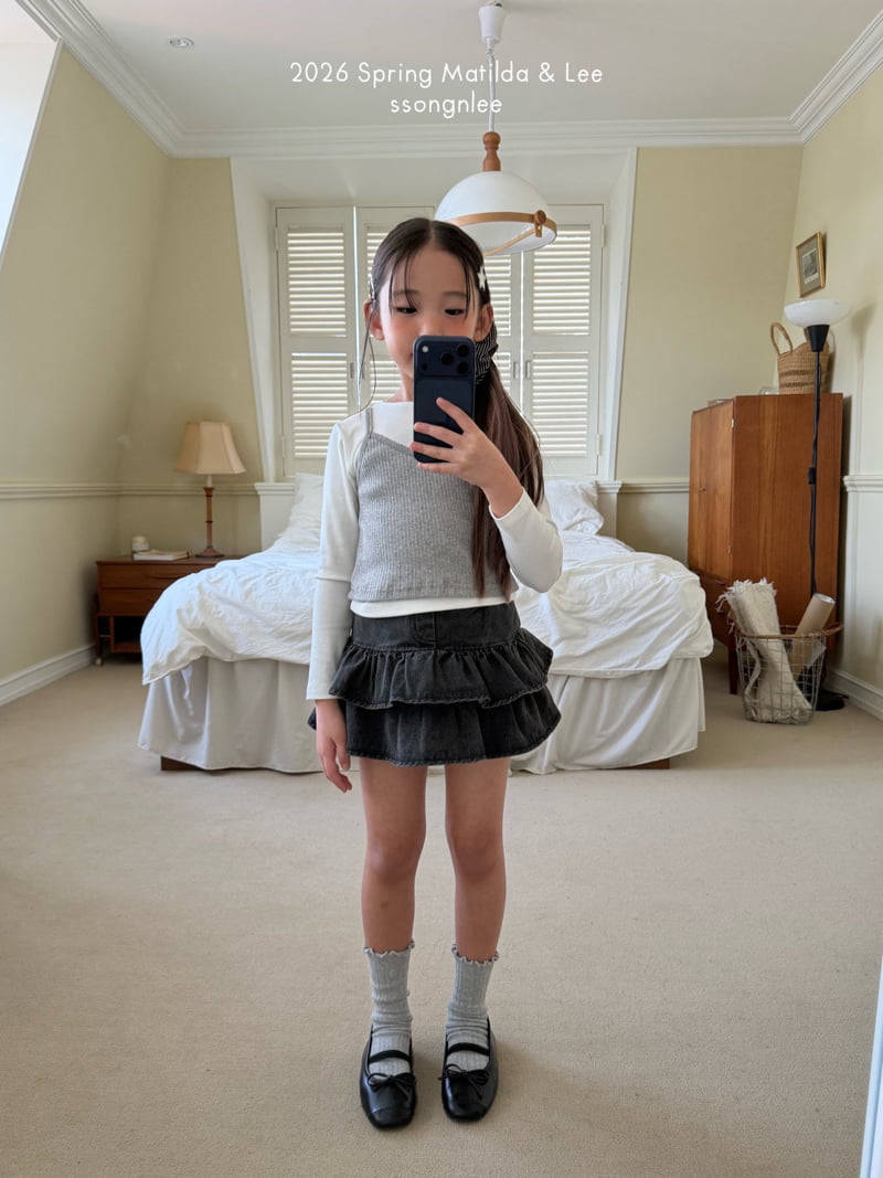 Matilda & Lee - Korean Children Fashion - #Kfashion4kids - Frill Denim Skirt - 7