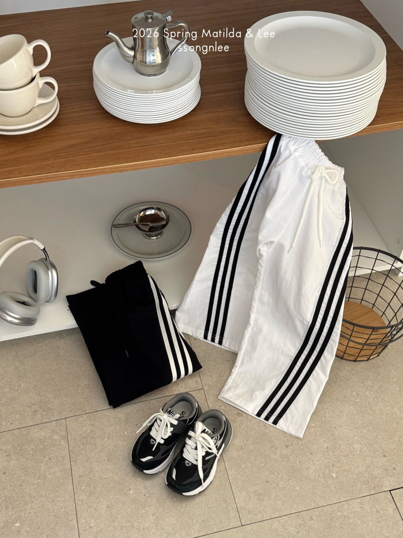 Matilda & Lee - Korean Children Fashion - #Kfashion4kids - Track Line Wide Pants