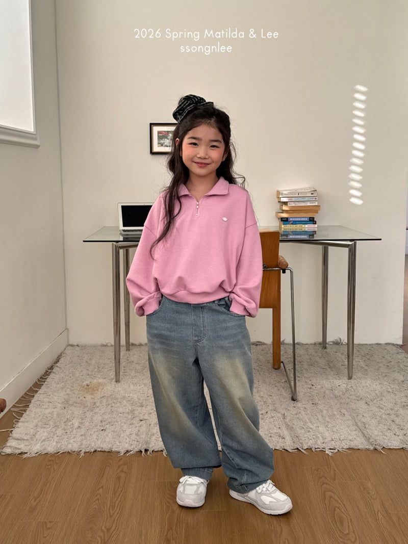 Matilda & Lee - Korean Children Fashion - #childofig - Curve Wide Denim Pants - 12