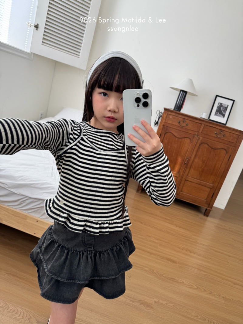 Matilda & Lee - Korean Children Fashion - #childofig - Frill Denim Skirt - 12