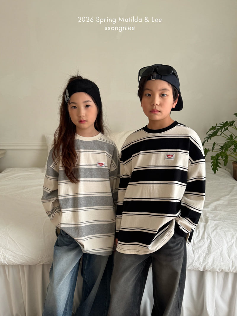 Matilda & Lee - Korean Children Fashion - #prettylittlegirls - Campus Stripe Tee - 4