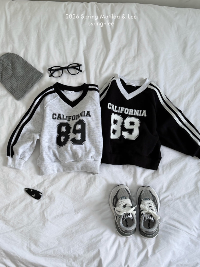Matilda & Lee - Korean Children Fashion - #childrensboutique - V-Neck Double Stripe Sweatshirt