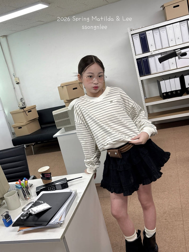 Matilda & Lee - Korean Children Fashion - #childrensboutique - Stripe V-Neck Sweatshirt - 8