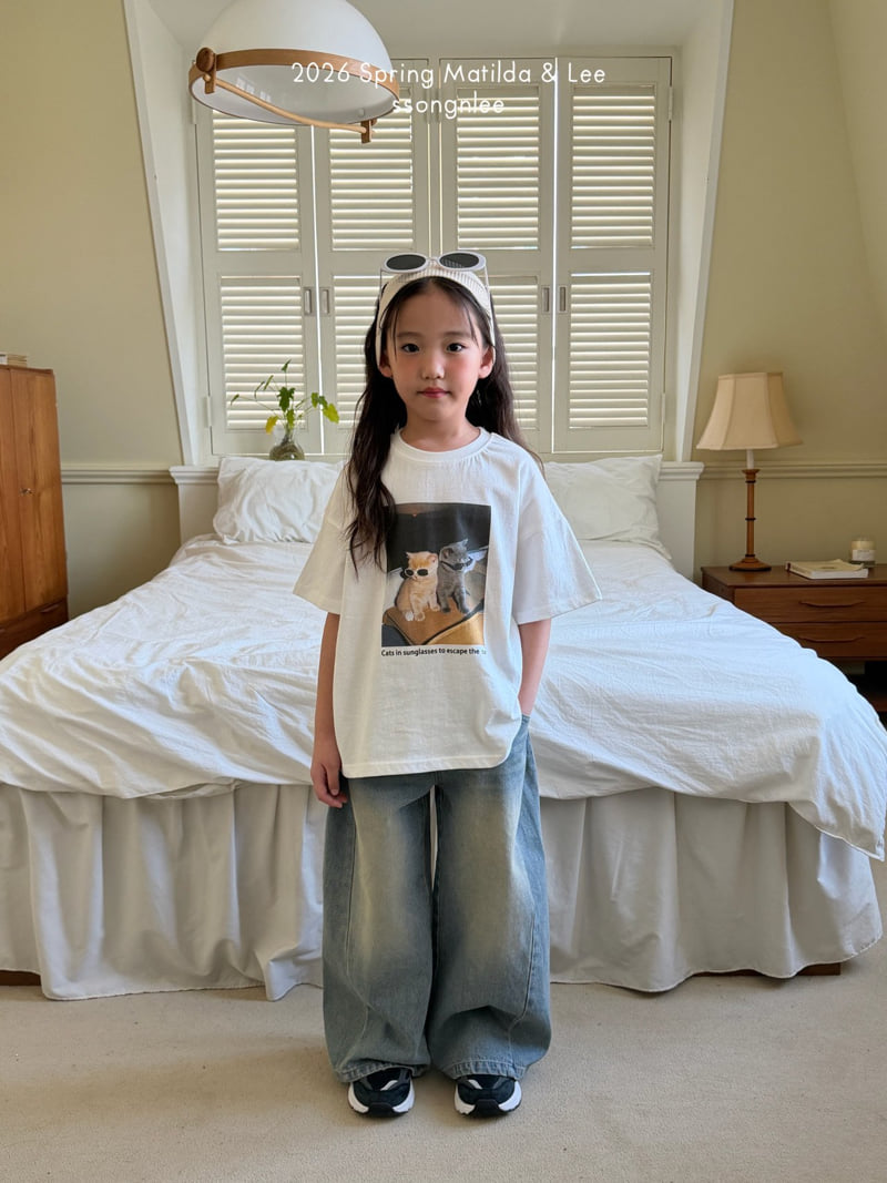 Matilda & Lee - Korean Children Fashion - #childrensboutique - Sunglasses Cat Short Sleeve Tee - 6