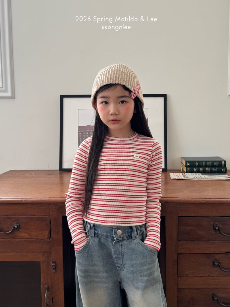 Matilda & Lee - Korean Children Fashion - #designkidswear - Pudding Stripe Rib Tee - 12