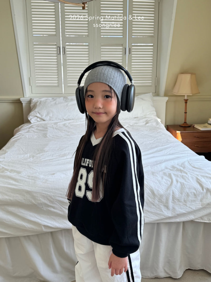 Matilda & Lee - Korean Children Fashion - #discoveringself - V-Neck Double Stripe Sweatshirt - 4