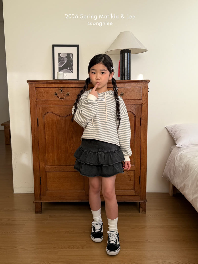 Matilda & Lee - Korean Children Fashion - #fashionkids - Striped Crop Hoodie - 10